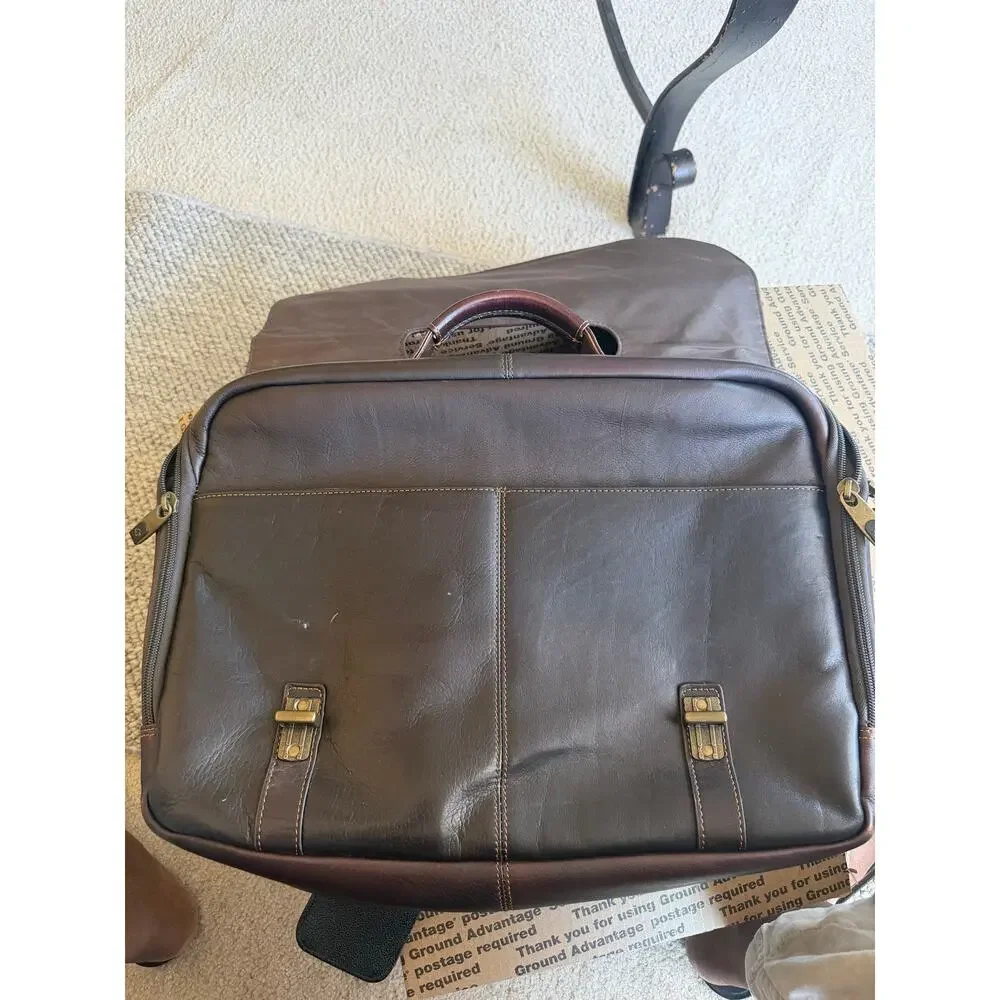 Samsonite Colombian Leather Messenger Laptop Bag Brown Briefcase Shoulder Bag